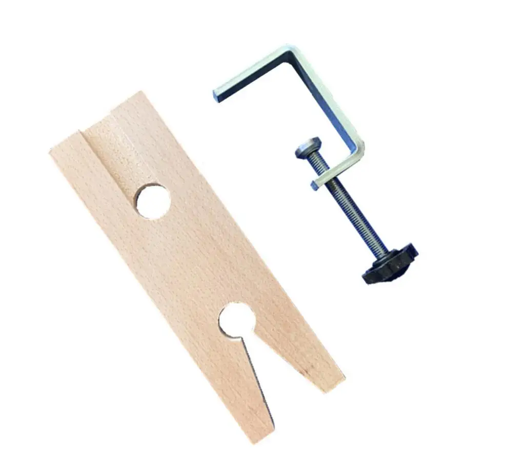Adjustable Jewelers Bench Pin Clamp Hardwood Jewellers Watch Repair Jewelry Making Workbench V Slot Clip Tool