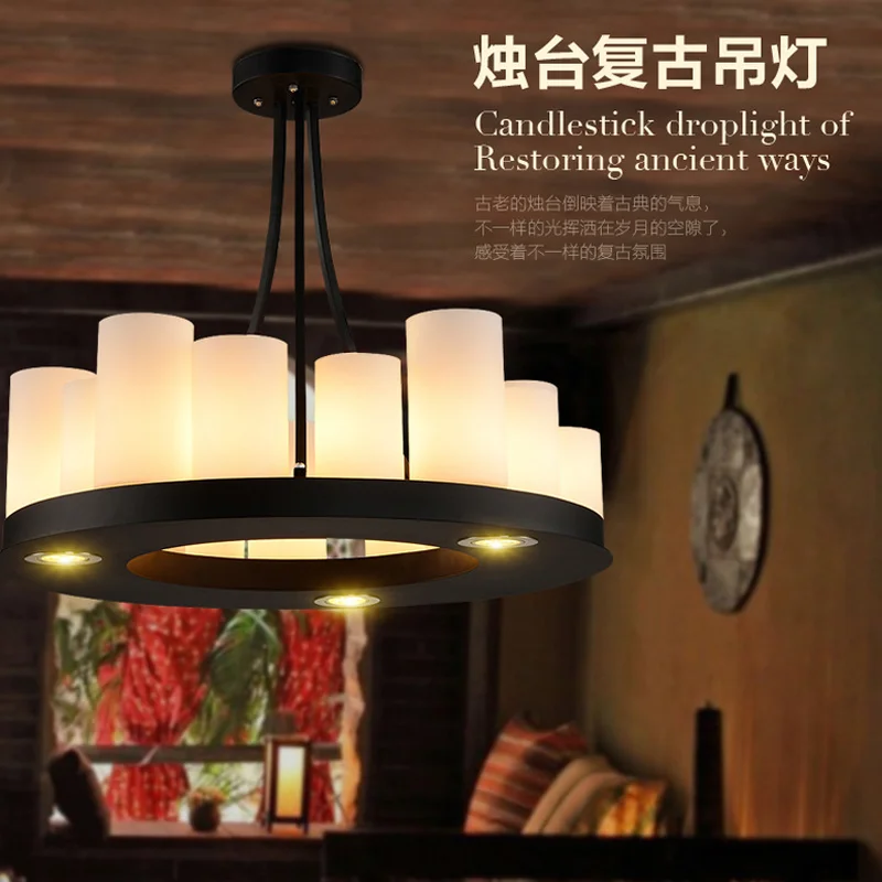 Круглая светодиодная Подвесная лампа в американском ретро стиле дизайнерский