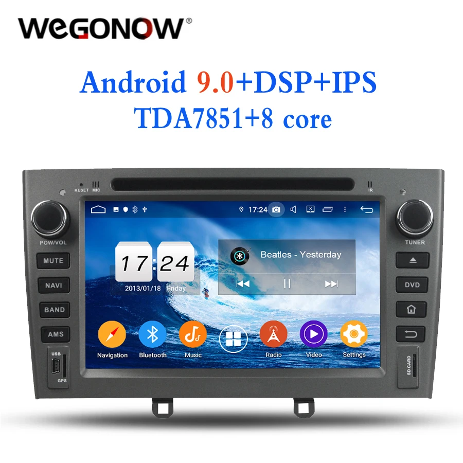 2DIN TDA7851 Android 9 0 4 Гб ОЗУ 32 ГБ для PEUGEOT PG 408 2007 2009 2010 автомобильный dvd плеер gps ГЛОНАСС