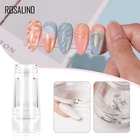 Двусторонний штамп для ногтей ROSALIND с набором скребков, прозрачный силикон штампы для ногтей, инструмент для самостоятельного маникюра и стемпинга, декор для дизайна ногтей