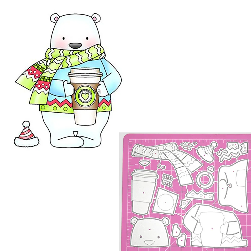 Новый стакан снеговик металлические режущие штампы рождественские трафарет