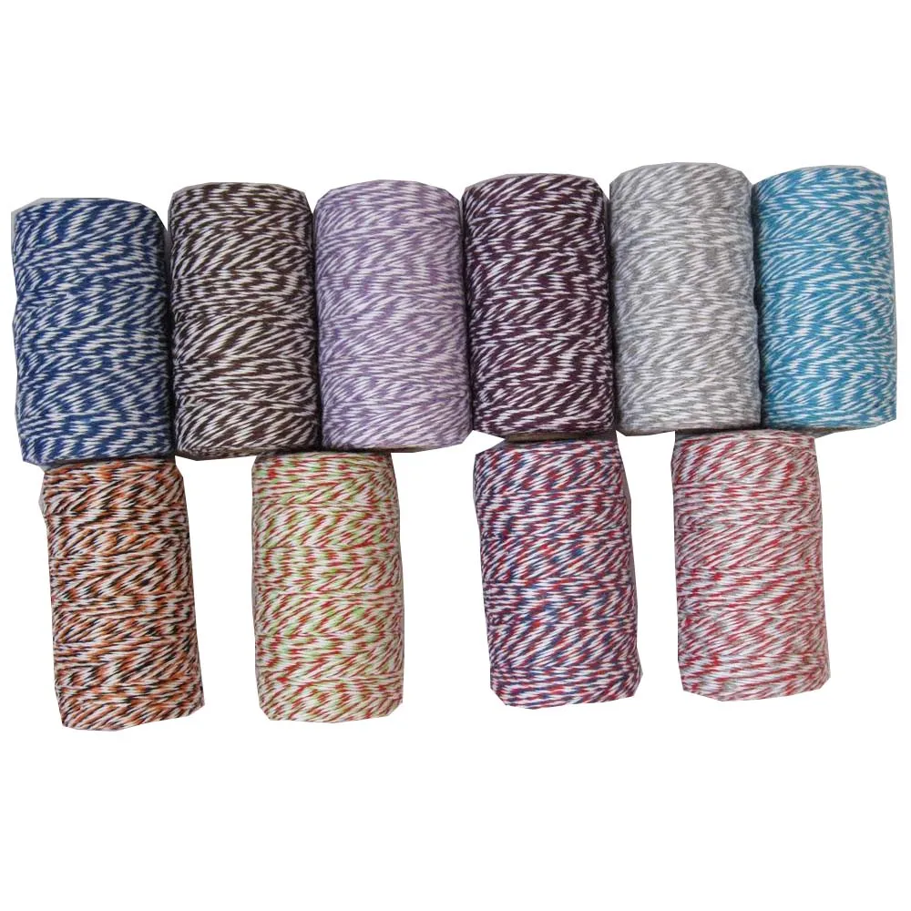 1 шт. двойной цветной хлопковый шпагат тонкий 4 слоя шпагата (110 ярдов/катушка)