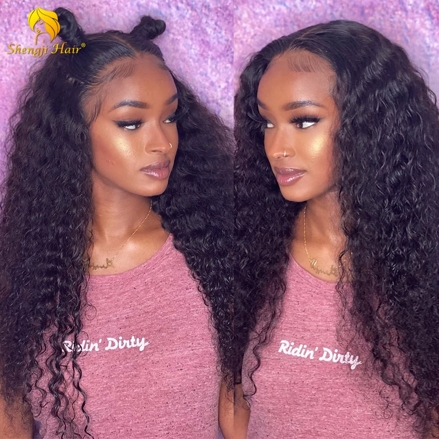 

Water Wave Lace Front Wig Pre Plucked 13x6 Brazilian Remy Lace Front Human Hair Wigs For Black Women Fake Scalp Wig Shengji Hair