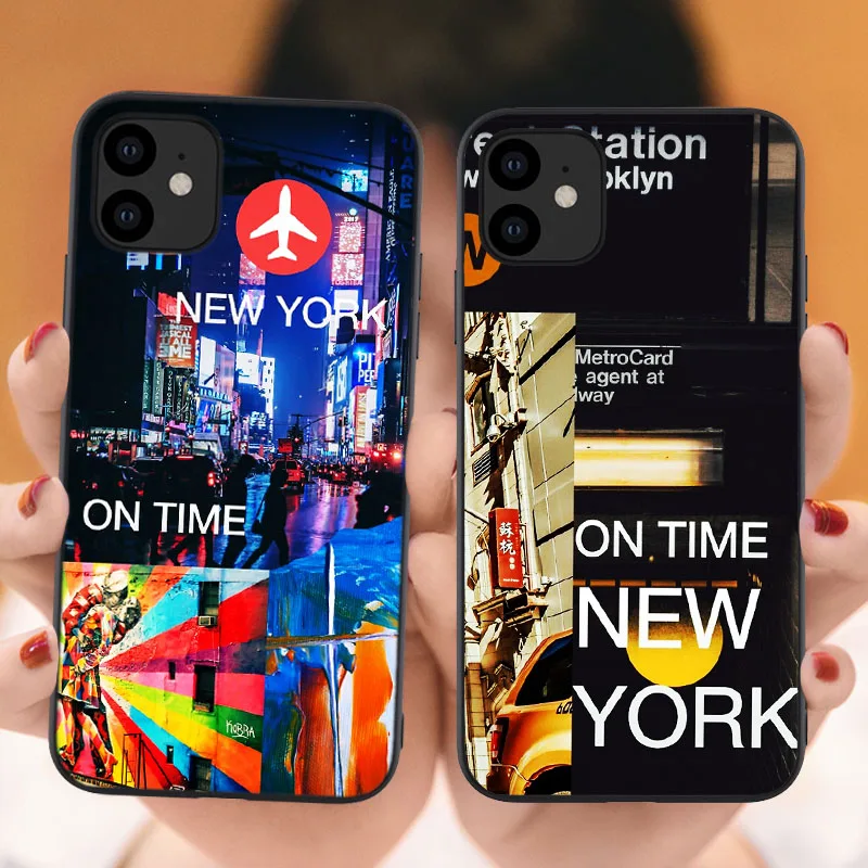 Нью Йорк вовремя Мягкий силиконовый чехол для телефона iphone 11 Pro Max 5 8 6 1 дюйма х 6s 7