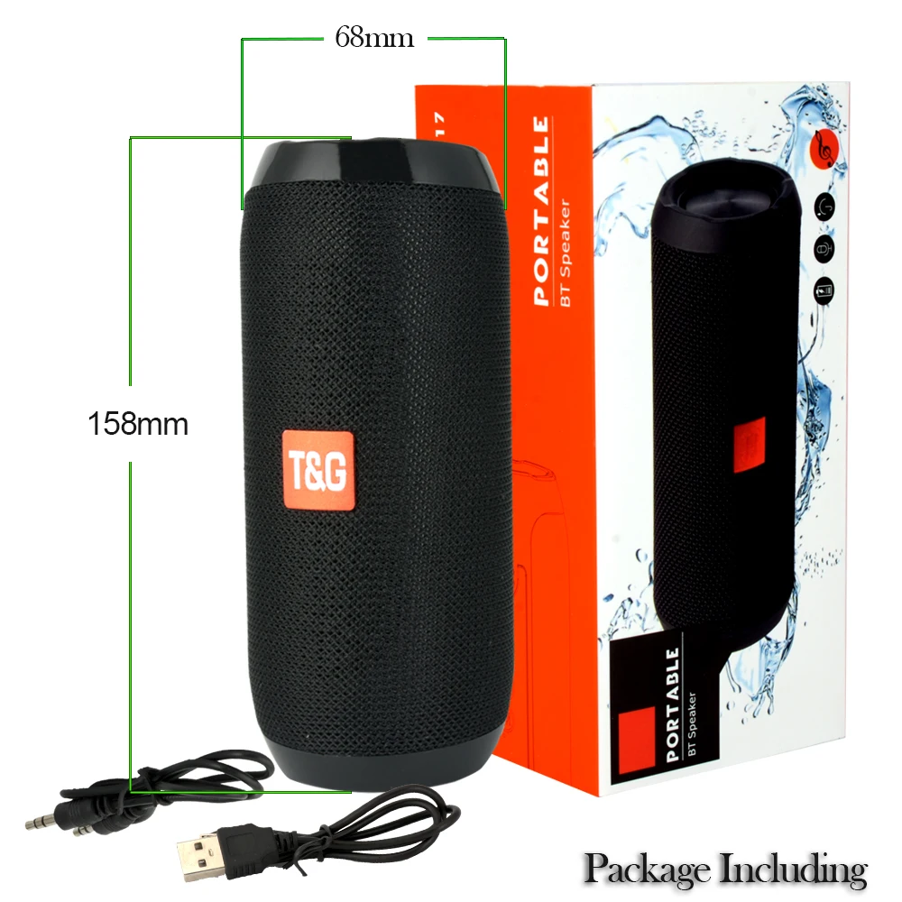 Portable LED Bluetooth Speaker FM Radio Wireless Column 1200 mAh Sound Box mp3 Aux USB Phone Computer Bass 10W Waterproof | Автомобили и