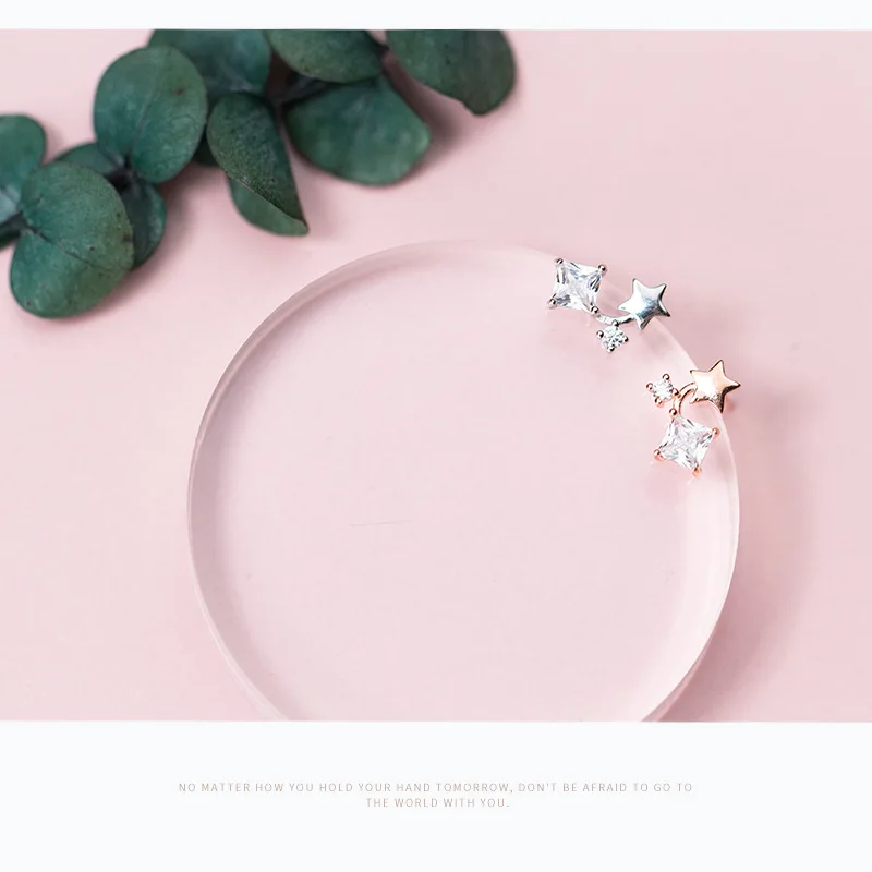 Trustdavis Роскошные минималистичные серьги гвоздики из стерлингового серебра 925