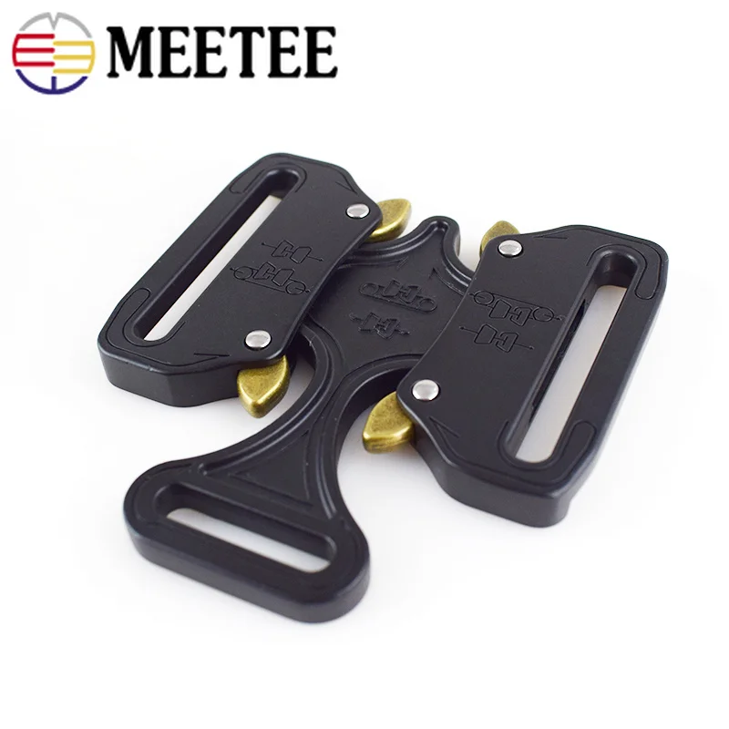 Meetee 1pc 38/45mm Metal Buckles Alloy Double Release Hook Safety Belt Buckle DIY Adjustable Outdoor Sports Accessories | Хобби и