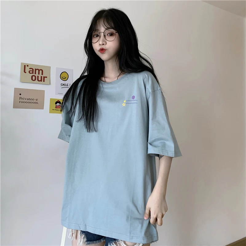 

Japanese Vintage Short-Sleeved T-shirt for Women 2021 Loose Korean Ins Trendy Harajuku Style Online Red Fried Street