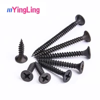 10pcs dry wall four slot nail clip earrings drywall screws black carbon steel hardened self tapping screw m4 2 drywall screw