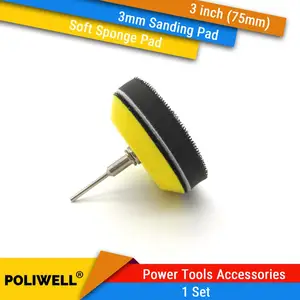 1 комплект, 3 дюйма (75 мм), мягкие прокладки для интерфейса из губки + 3 мм обратная шлифовальная Накладка для шлифовальных дисков на липучке, шлифовальный станок, абразивный инструмент