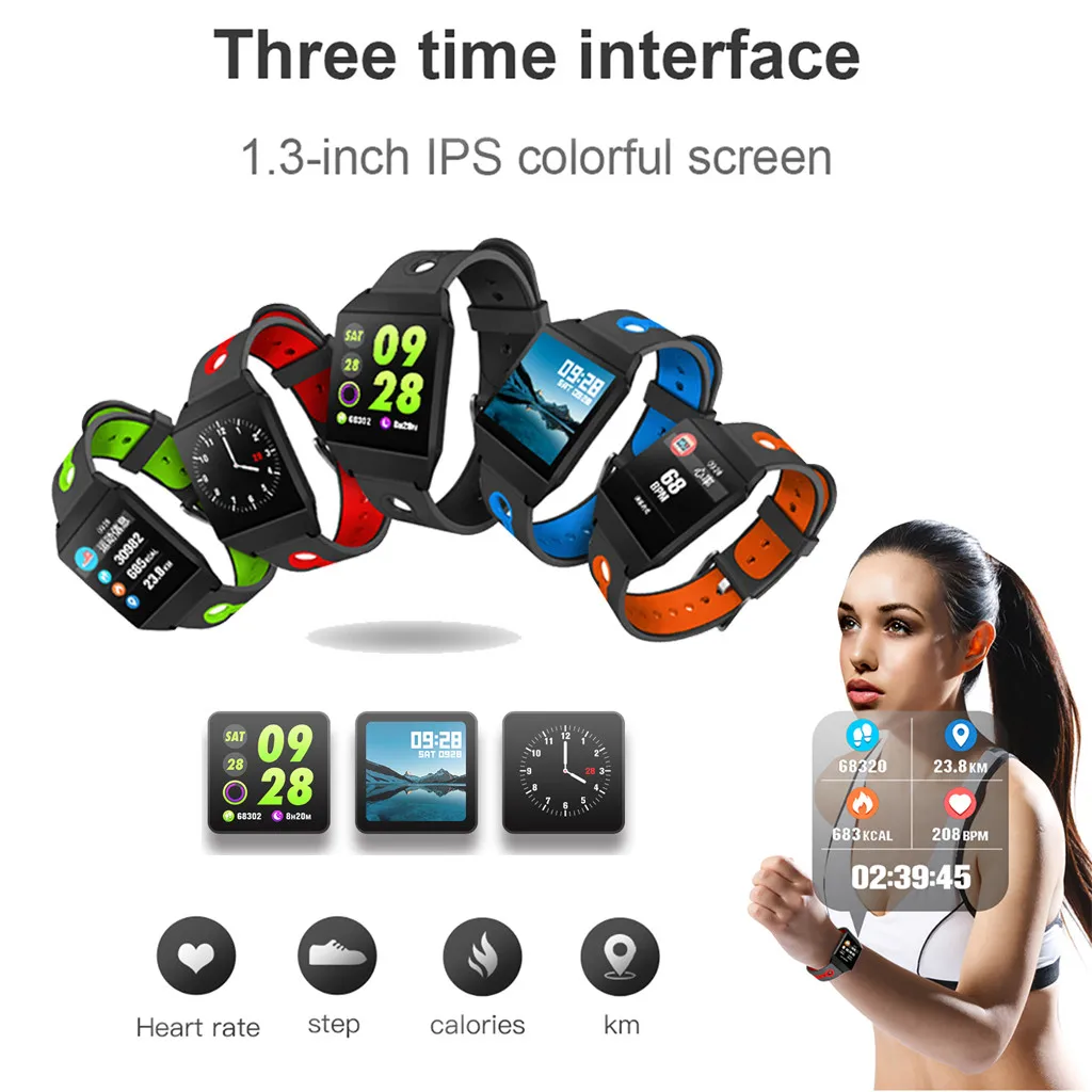 Смарт-часы спортивные фитнес-трекер сердечного ритма часы IP68 для Iphone Xiaomi