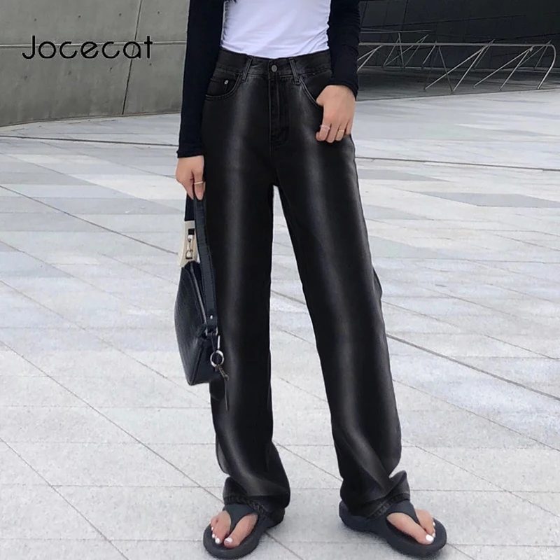 

Jocecat/Повседневные мешковатые широкие брюки для женщин, большие 90s джинсы, брюки с градиентной полосой, высокая талия, уличная одежда, джинсов...