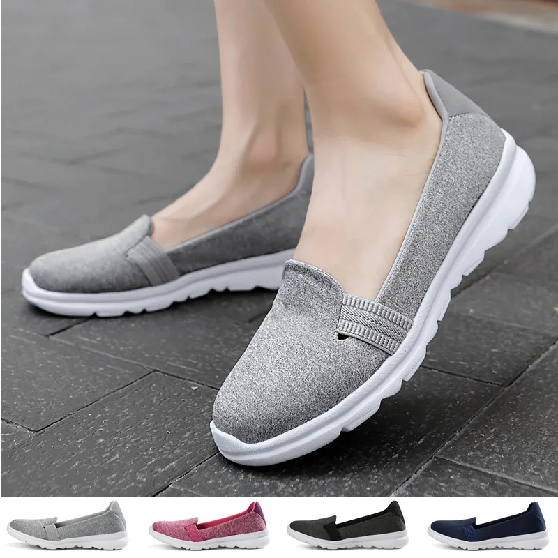 

Women Sneakers Flat Walking Shoes Breathable Summer Slip-on Nurse Famale Zapatos De Mujer