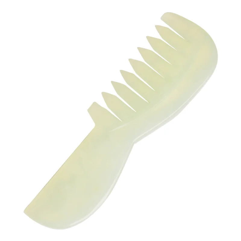 

Jade massage comb dredges the meridians promotes blood circulation, head massager neck massager horns wide-toothed comb gua sha