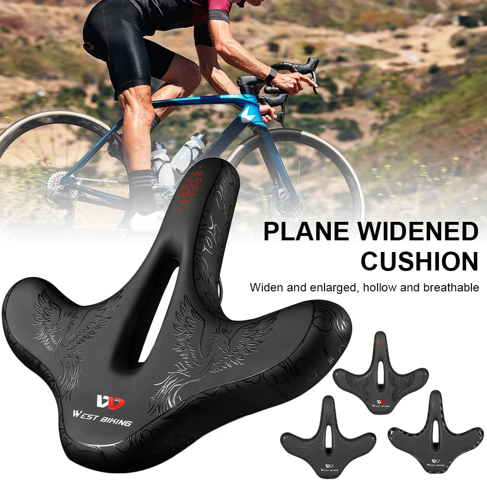 

Widened Bike Saddles Hollow Breathable Bicycle Seat Cushion Waterproof Shock Absorption Saddles Bike Accessories Fast delivery