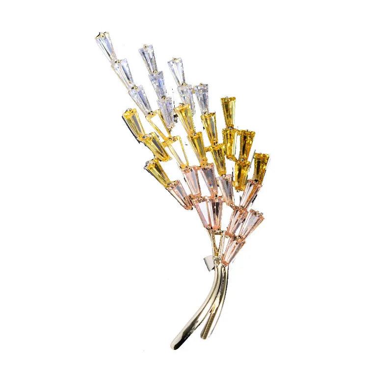 

Japan and South Korea brooch color grain brooch temperament. Lady dress suit, leisure zircon pin