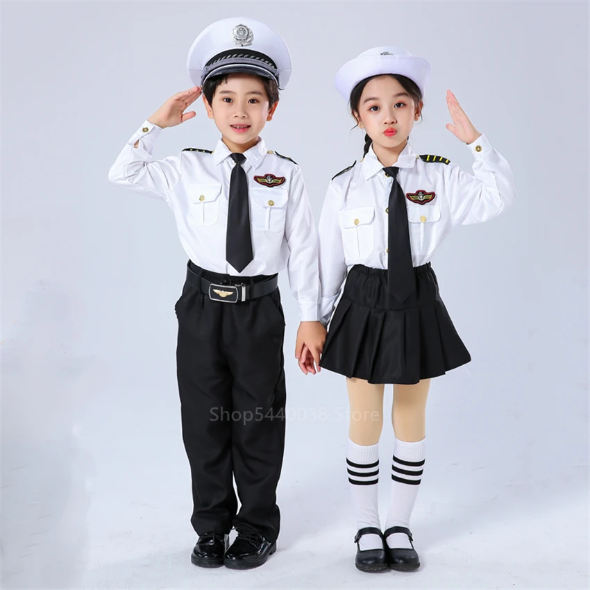 Детский костюм пилота на день Хэллоуина карнавал вечевечерние косплей Костюмы