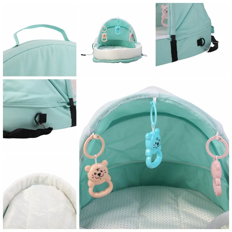 

Portable Bed 3pcs Foldable Baby Bed Travel Sun Protection Mosquito Net Breathable Infant Sleeping Basket for dropshipper Mutil-