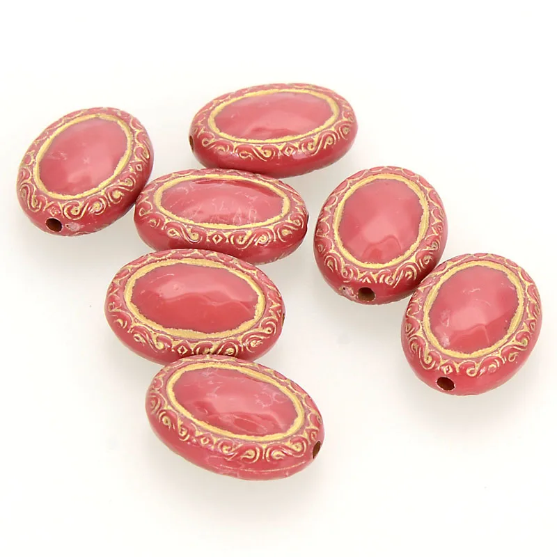 Винтажные гофрированные плоские овальные широкие бусины разделители в стиле