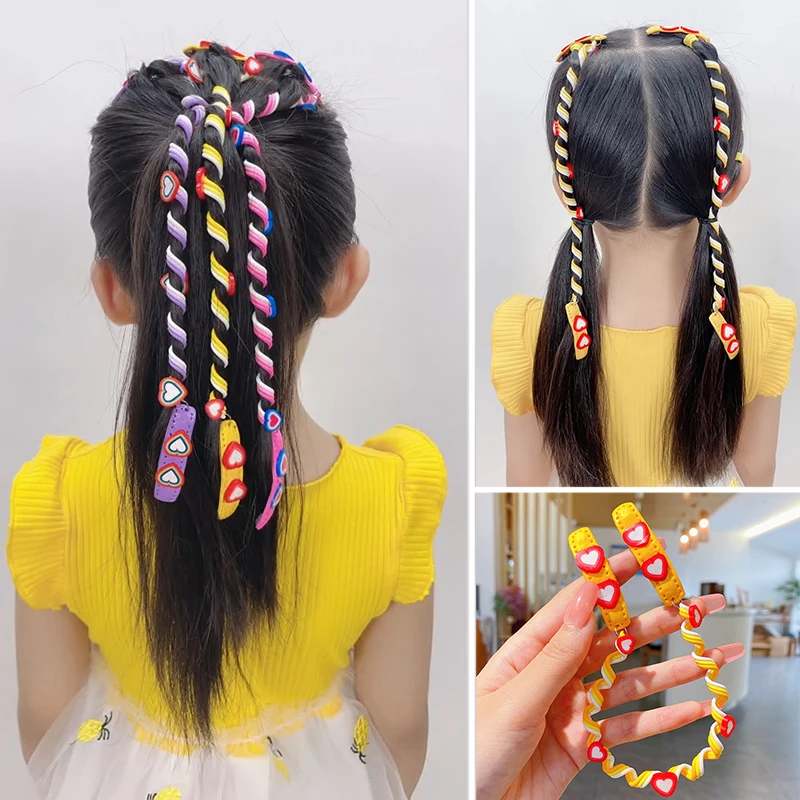 

Резинки для волос для девочек, аксессуары для волос для девочек, красивая лента для волос с принтом для детей, шикарный головной убор, Плетен...