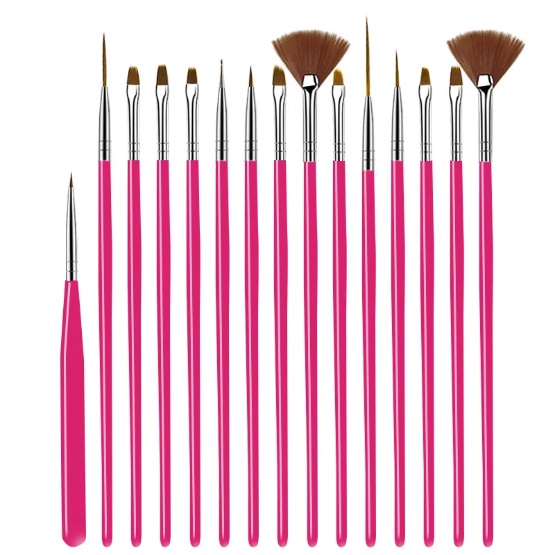

15pcs Nail Designs Brush Set Including Point Drill Drawing Pens Nail Painting Drawing 3DNail Brush Brush Pen Kits Ef