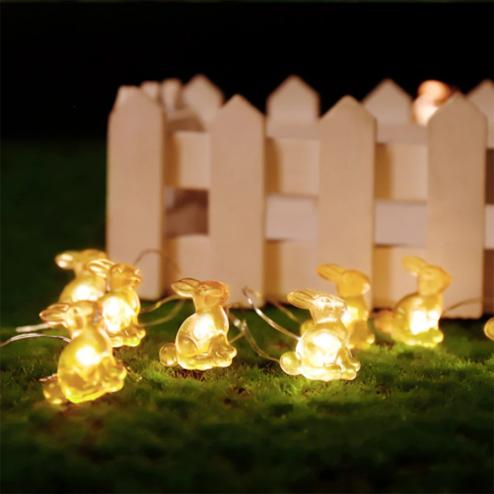 

Chandeliers Easter Rabbit LED Lights Series Batteries 2 Meters to 20 Rabbit Shape LED Lamp Series is Applicable To The Bedroom
