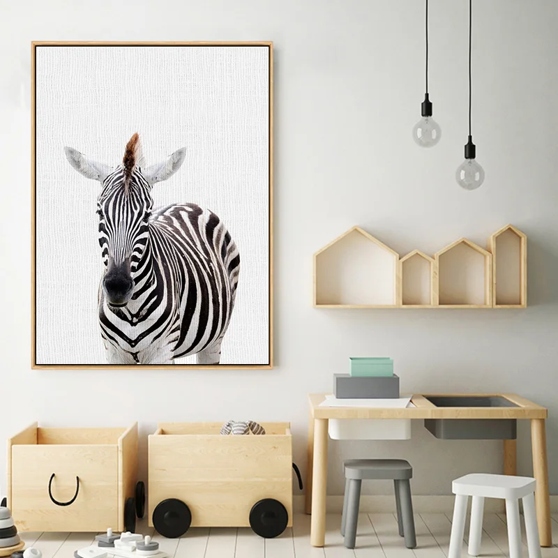 Лама Зебра кролик постеры с животными и принтами настенная живопись холст
