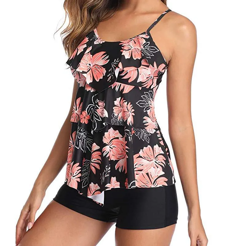 Купальник-танкини с оборками из двух предметов женский купальник большого