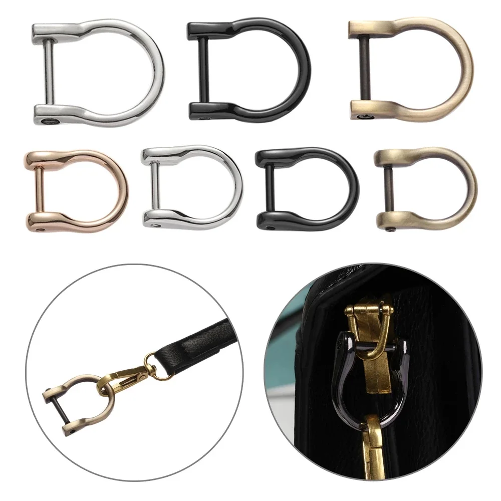 

Metal D Ring Buckle for DIY Handbag Detachable Removable Open Screw Clasp Craft Bag Strap Belt Gold Silver Handle Webbing Buckle