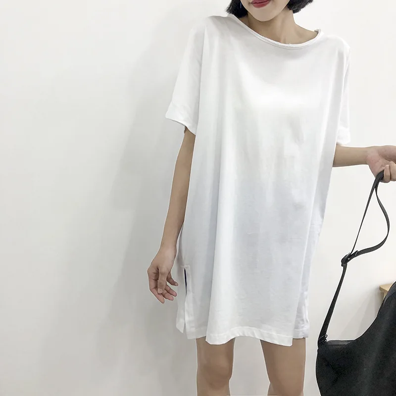 Полная Синяя Женская одежда в Корейском стиле новая футболка большого размера с