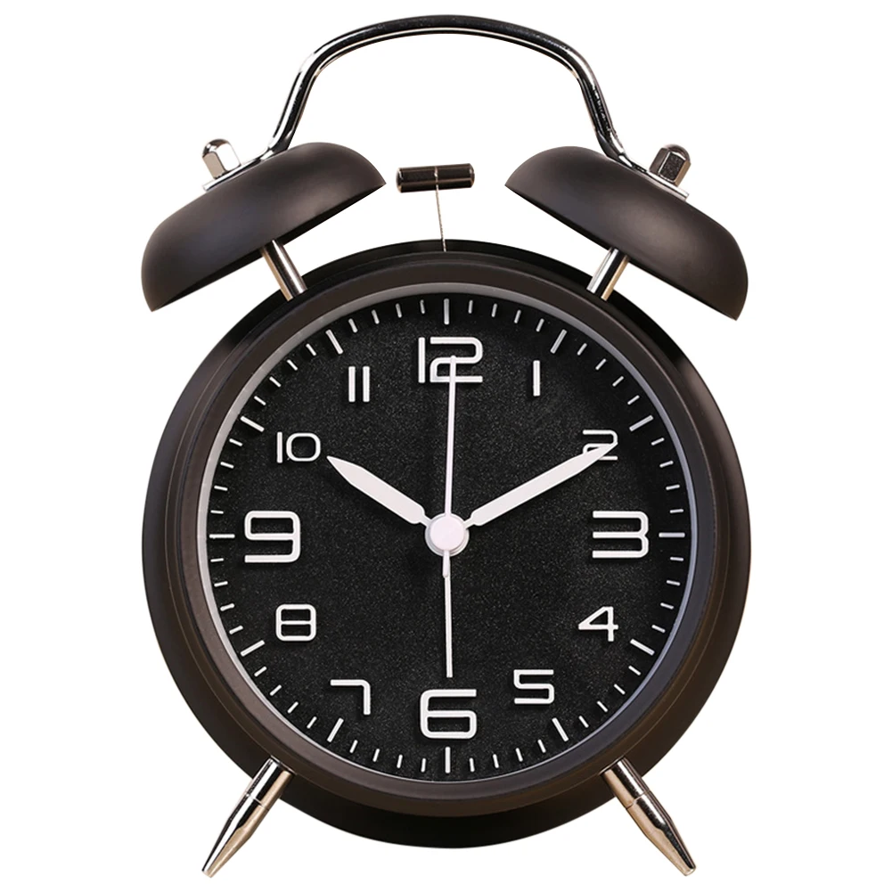 Горячая 4 дюймовый стерео цифровые часы будильник творческий классический немой студентов крик двойные