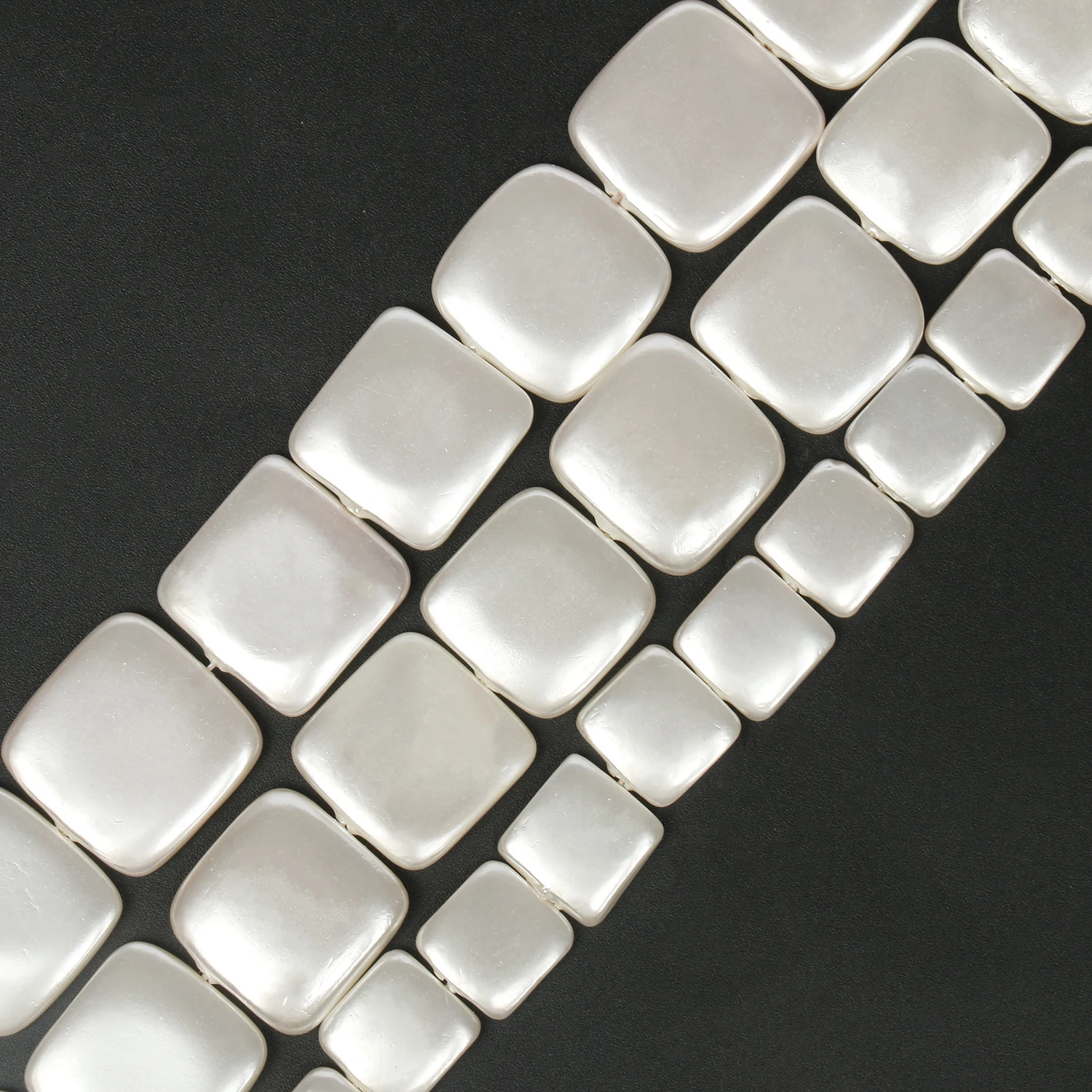 

Wholesale Imitation White Pearls Beads Square Cube Loose Spacer Beads for Jewelry Making DIY Bracelet Earrings Accessories 15''