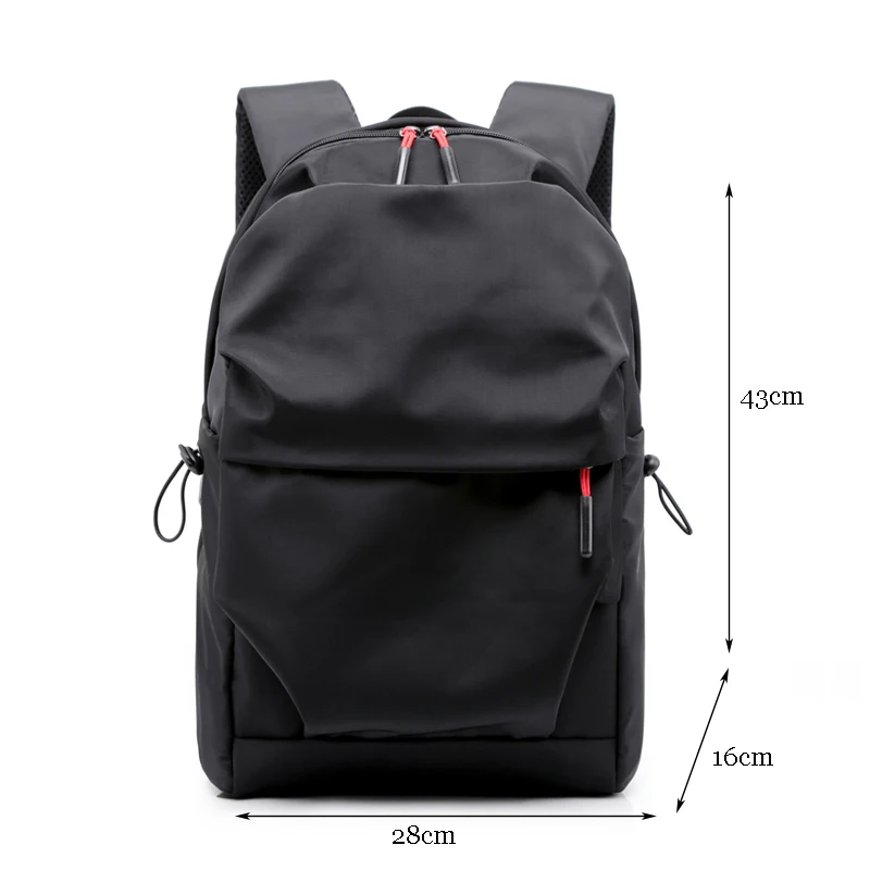 small black Новинка, мужской рюкзак для 15,0 дюймов, рюкзак для ноутбука, большая вместительность, красивые рюкзаки, плиссированные, повседневный стиль, сумка, водоотталкивающая - Цвет: small black