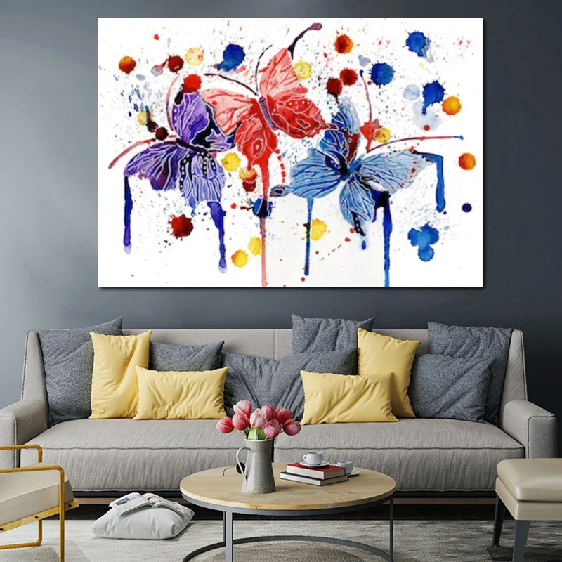

Pop Art Wall Posters Colorful Butterfly Canvas Picture Art Prints On Wall Loft Frameless Noridc Home Decor Paintings for Room