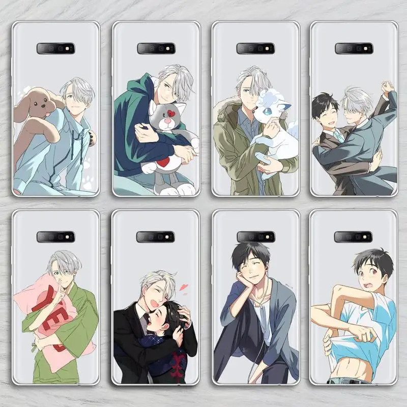 

Anime Yuri on Ice Phone Case Transparent for Samsung A71 S9 10 20 HUAWEI p30 40 honor 10i 8x xiaomi note 8 Pro 10t 11