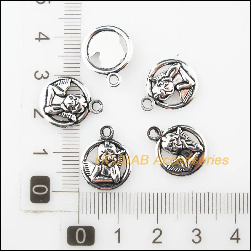 Новинка 30 шт. тибетский серебристый цвет Round Подвески крылья ангела 13x17 мм |