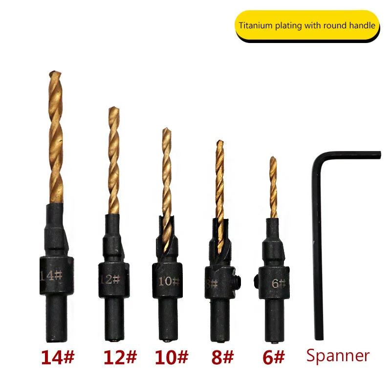 5 шт. деревообрабатывающий потайной дрель циркулярная развертка с коническим