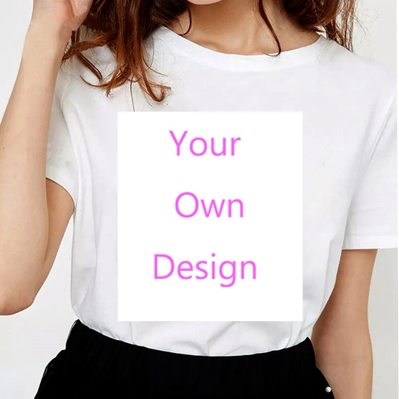 Женская футболка IALLYGOOD белая высокого качества с вашим собственным дизайном |