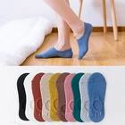 10 штук = 5 парупак. женские невидимые носки для малышей; Комплект; Сезон весна-лето; Однотонные Цвет силиконовые противоскользящие хлопковые носки до лодыжки шлёпанцы для женщин