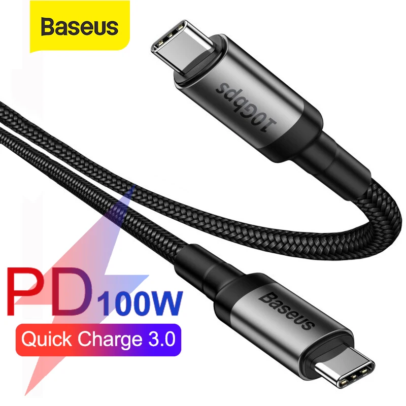 Кабель Baseus USB Type C к для Samsung S9 S8 Note 9 8 PD3.1 QC3.0 60 Вт быстрое зарядное устройство кабель