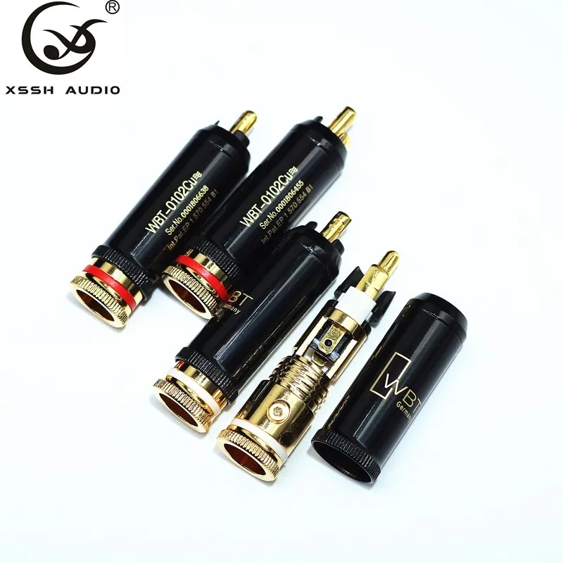 4 шт. Hi end WBT 0102Cu позолоченный HIFI XSSH аудио видео разъемы TV тюнер RCA выходной разъем