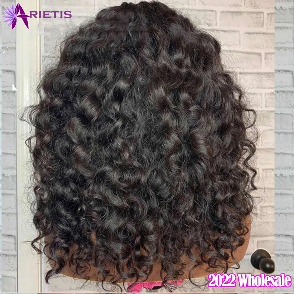 Парик из натуральных волос с челкой 8-26 дюймов 200% плотности | Шиньоны и парики