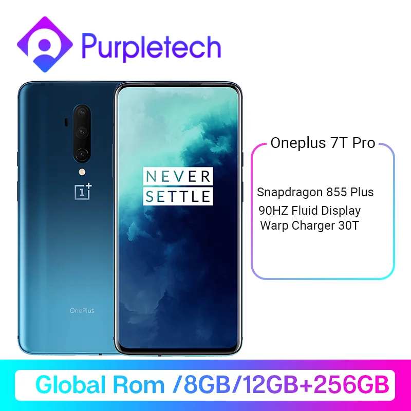 2019 OnePlus 7T Pro Global rom Snapdragon 855 Plus 8GB 256GB 6 67 ''Fluid AMOLED экран с частотой обновления 90Hz 48MP