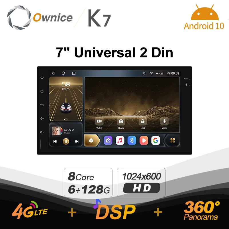 

K7 Ownice 6G+128G Android 10.0 Car Radio For Toyota Nissan Kia qashqai juke Multimedia Audio 4G LTE GPS Navi 360 BT 5.0 Carplay