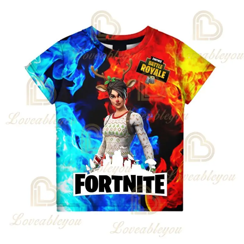 

Fortnite Victory Shoot Game Battle Royale 3D T-shirt Babys Clothing Harajuku Tshirt Children Cute Kids Hero Tops Boys Girls