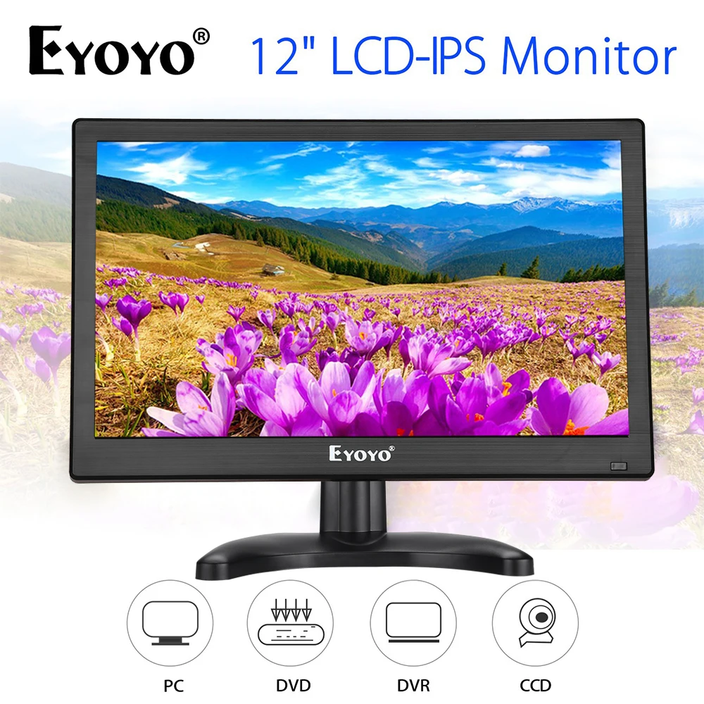 

Eyoyo 12 "1920x1080 HDMI IPS монитор VGA BNC AV USB ЖК-мониторы видео аудио DVD CCTV монитор безопасности светодиодный дисплей