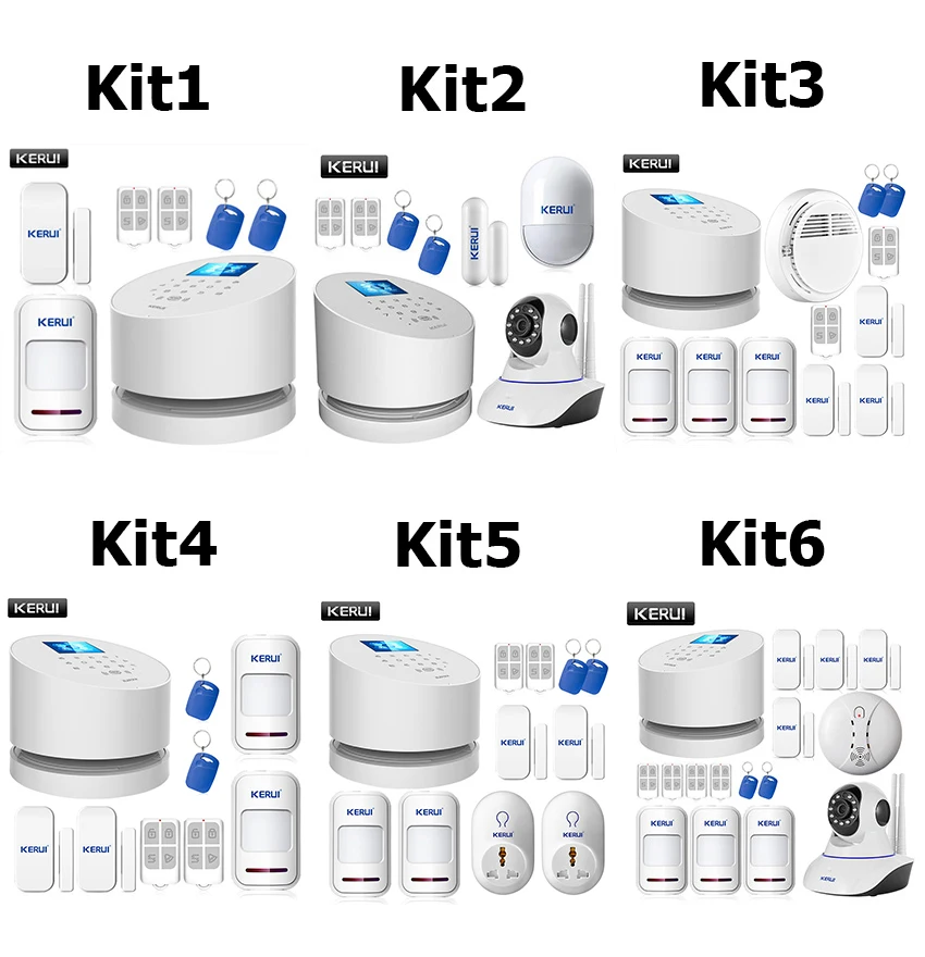 KERUI TFT цветной ЖК-дисплей WiFi GSM PSTN система безопасности для дома и офиса ios android пульт дистанционного управления с wifi ip-камерой