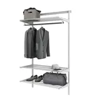 Металлическая Вешалка для гардероба с полками, простой бытовой шкаф для квартиры, Современная стойка для хранения для спальни, 205x35x100 см