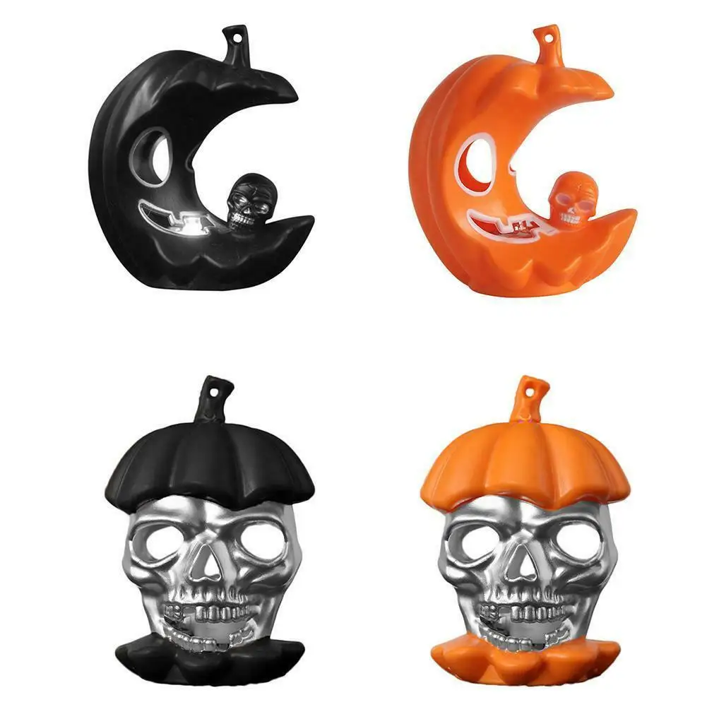 

Halloween Pumpkin Moon Light with Hanging Hole Atmosphere Layout Props Creative Skull Light Halloween Party Home Bar Decor light