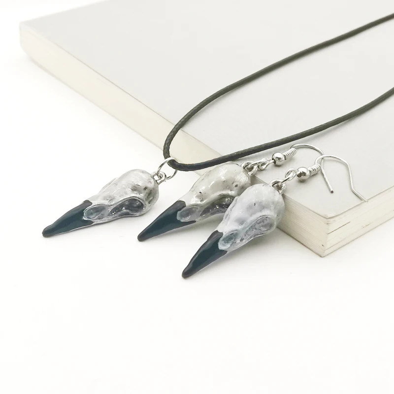 Ожерелье и серьги с подвеской в виде головы птицы стиле ретро|Подвески| |